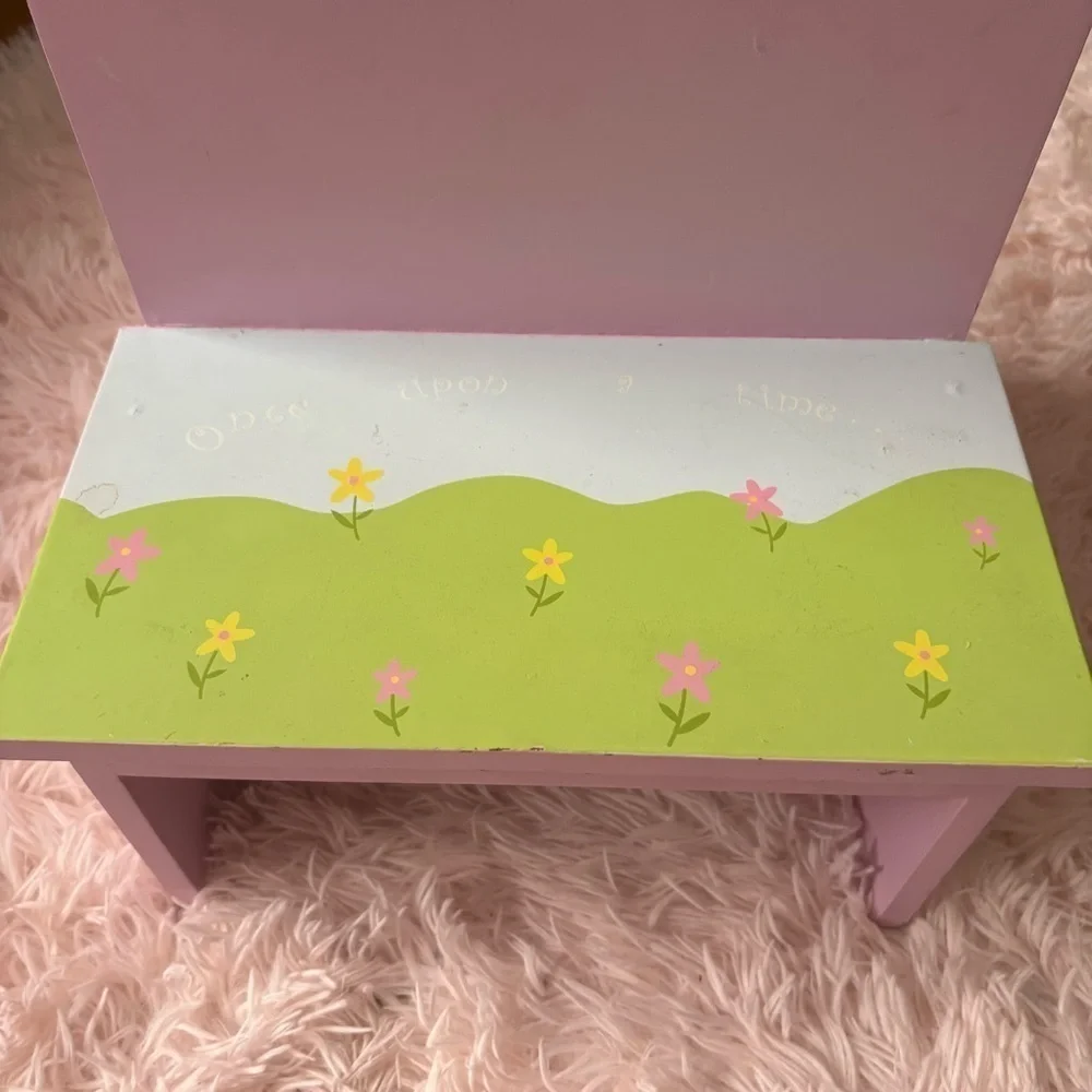 Pink Castle Step Stool for Kids W/ Storage Under Lid Princess Once Upon a Time